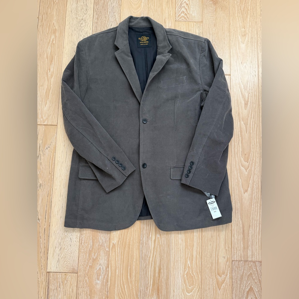 Men’s vintage Old Navy cotton‎ blazer size XXL gray preppy classic soft - Picture 3 of 8